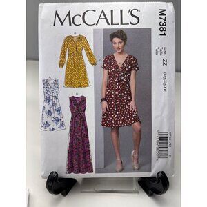 McCalls M7381 Womens Dress Sewing Pattern Size Lrg-Xlg-Xxl Uncut